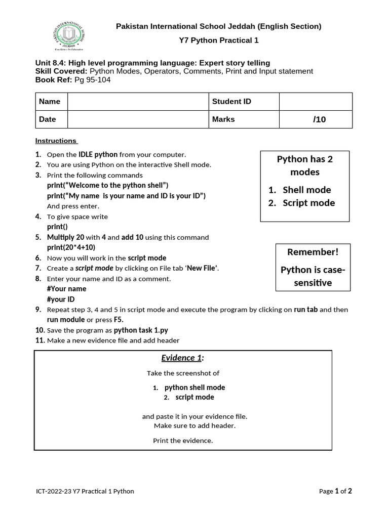 Python Practical 1 | PDF
