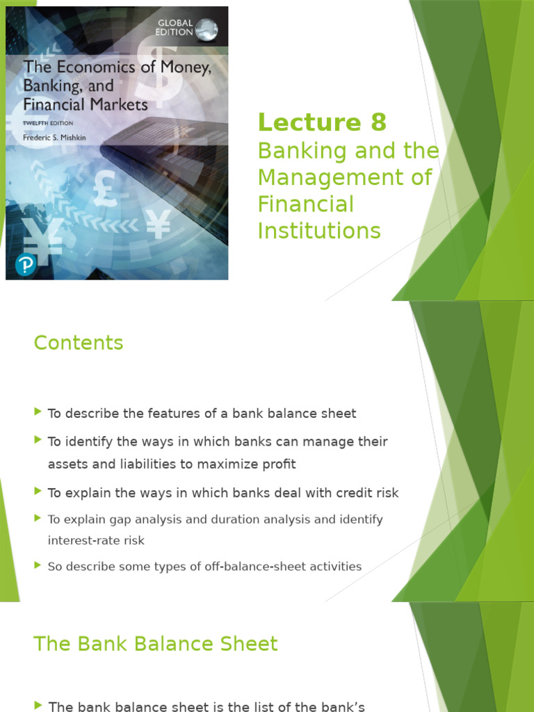 Lecture 8 - Banking and The Management of Financial Institutions | PDF ...