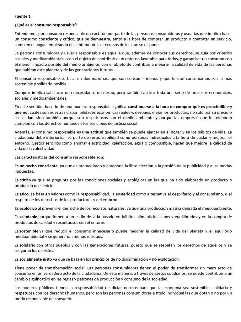 El Consumo Responsable Pdf