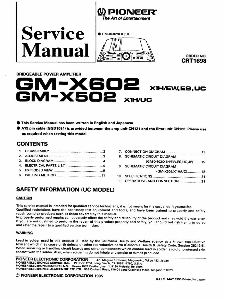 Pioneer gm-x502 x602 SM | PDF
