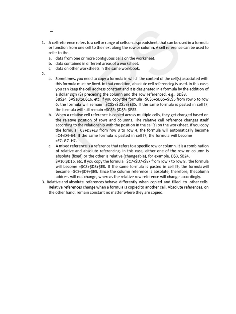 Understanding Cell Referencing in Spreadsheets | PDF | Software | Computing