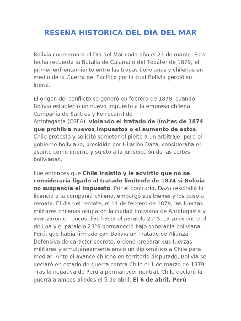 Reivindicacion Maritima Dia Del Mar Pdf