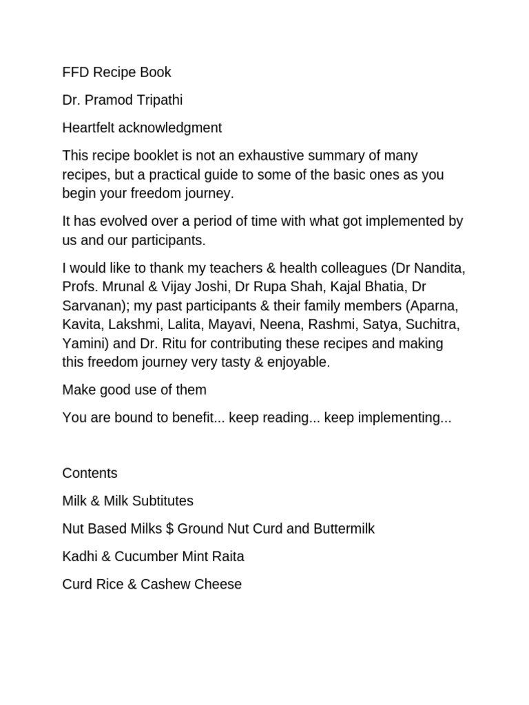 FFD Recipe Book | PDF