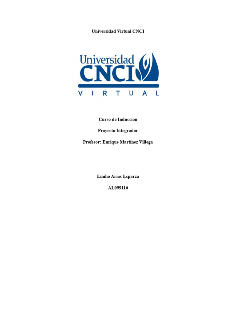 Proyecto Integrador Universidad Cnci Pdf