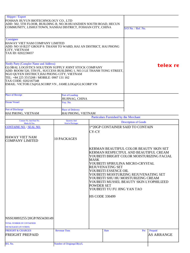 Draft Bill - HKG24H00364 | PDF