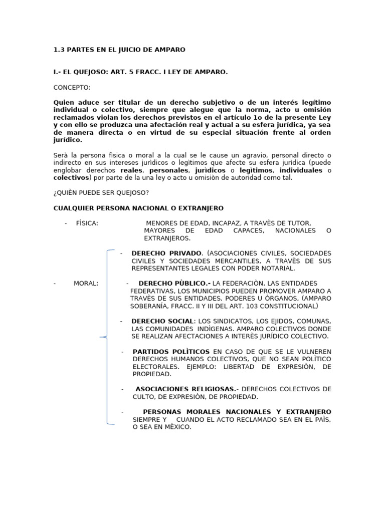 Partes En El Juicio De Amparo Pdf