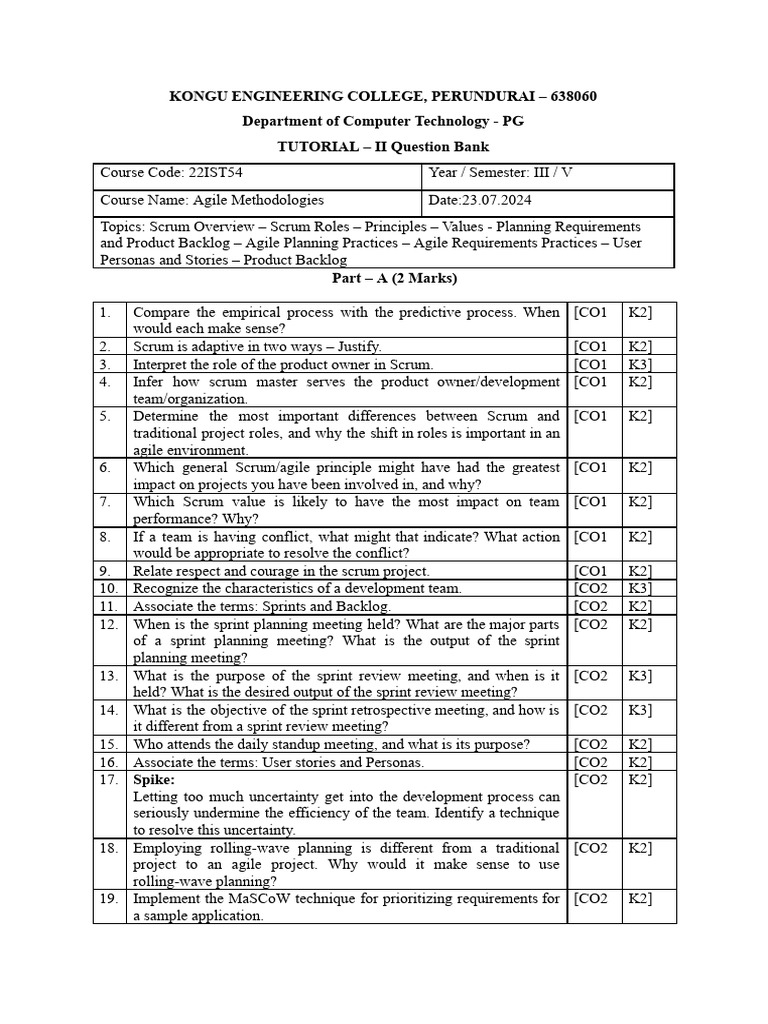 Tut 2 QBank | PDF