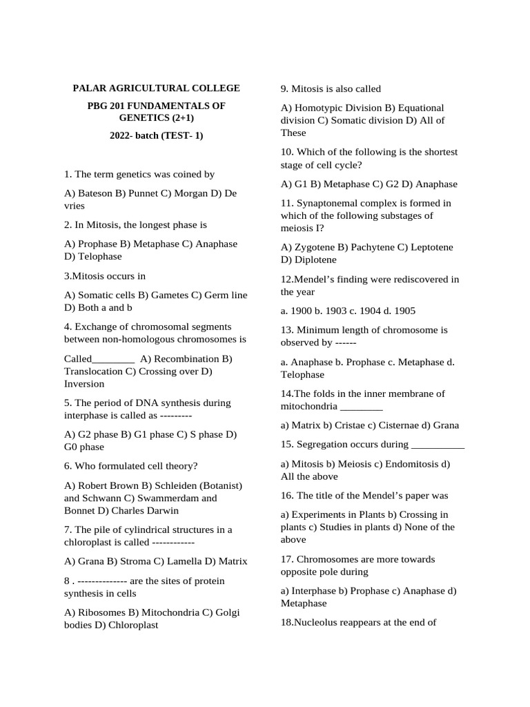 Midsem Question 22 - Test 1 | PDF