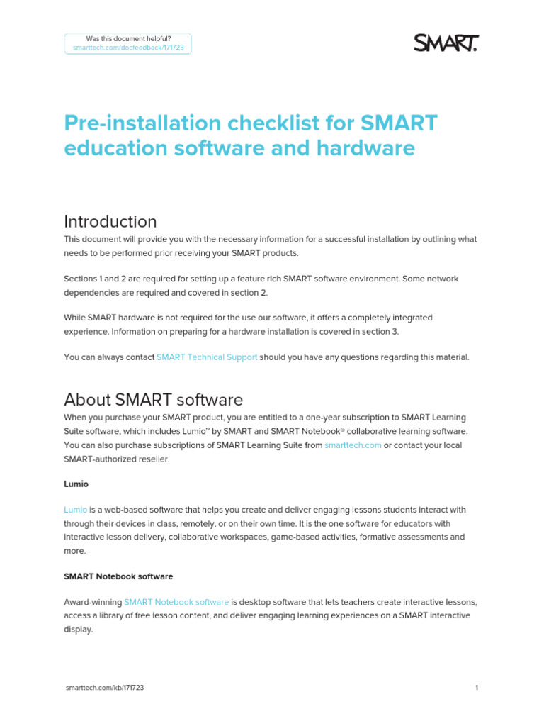 Preinstall Checklist Pdf