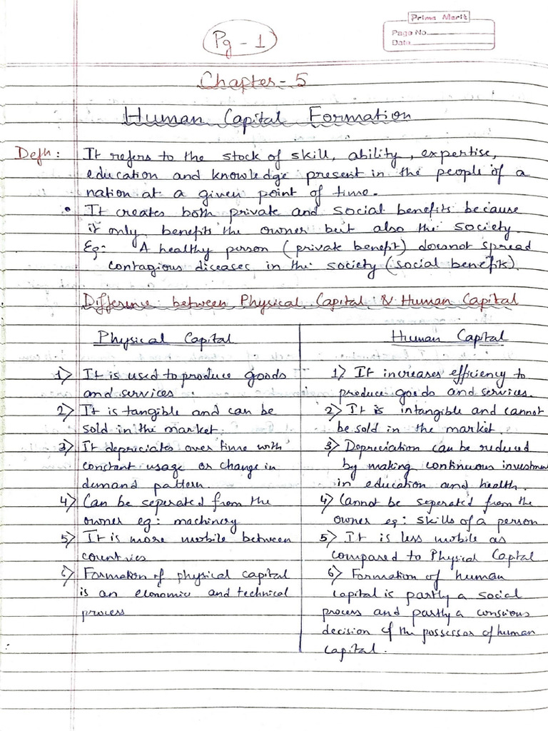 Human Capital Formation Chap 5 IED | PDF