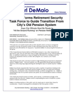 Carl Demaio: Demaio Forms Retirement Security Task Force To Guide Transition From City'S Old Pension System