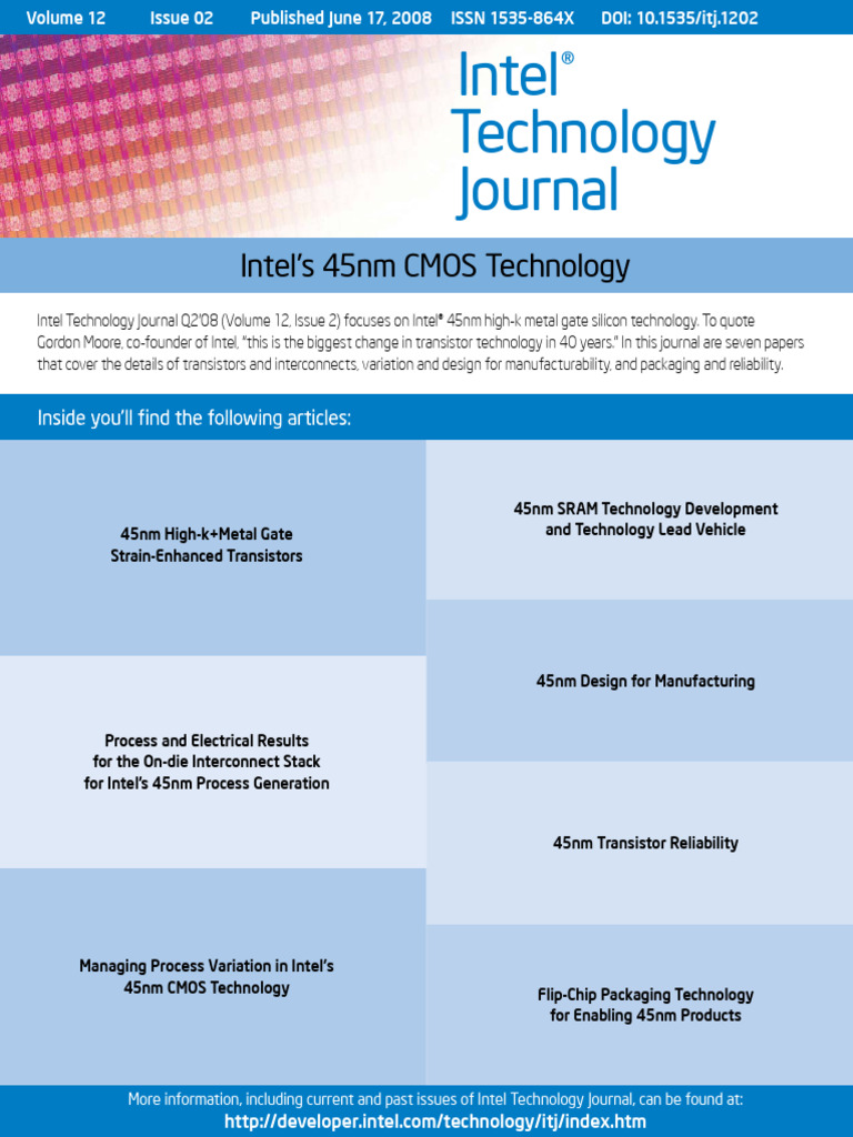 2008 Vol12 Iss 2 Intel Technology Journal | PDF | Cmos | Transistor