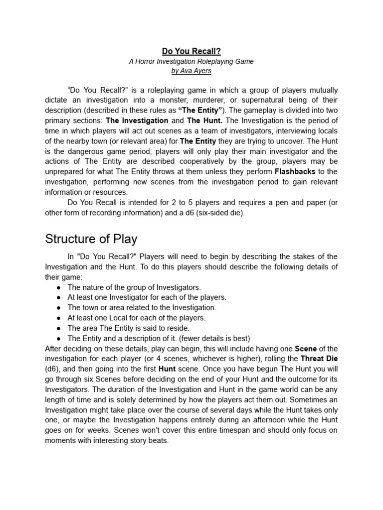 Do You Recall | PDF