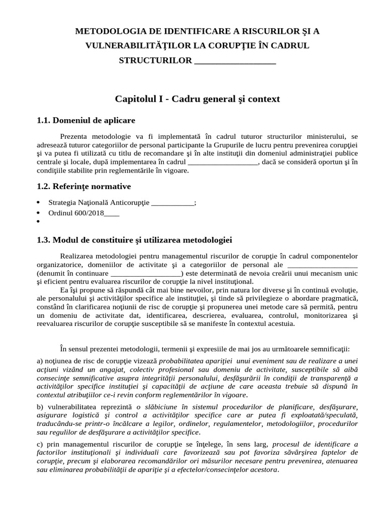 Metodologie Riscuri Completa | PDF