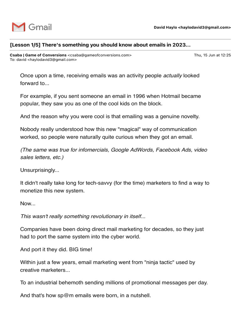 (Lesson 1/5) There's Something You Should Know About Emails in 2023 ...