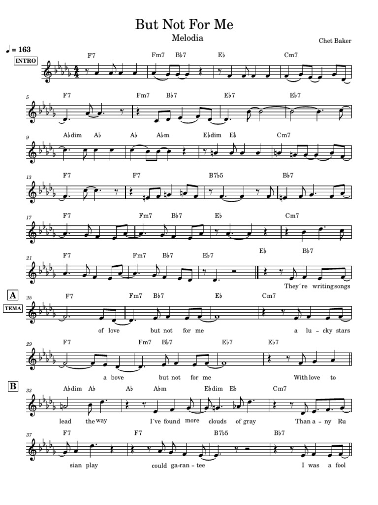 But Not For Me Melodia Armonia | PDF