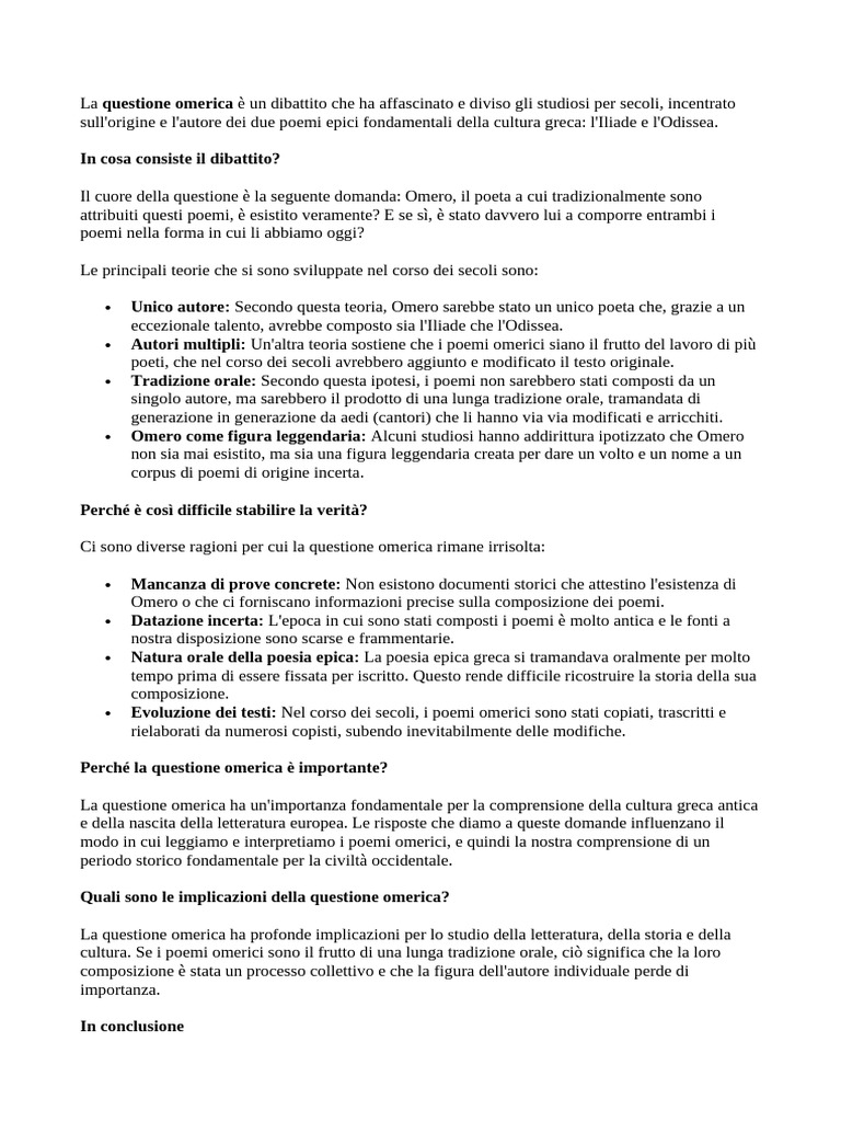Questione Omerica | PDF