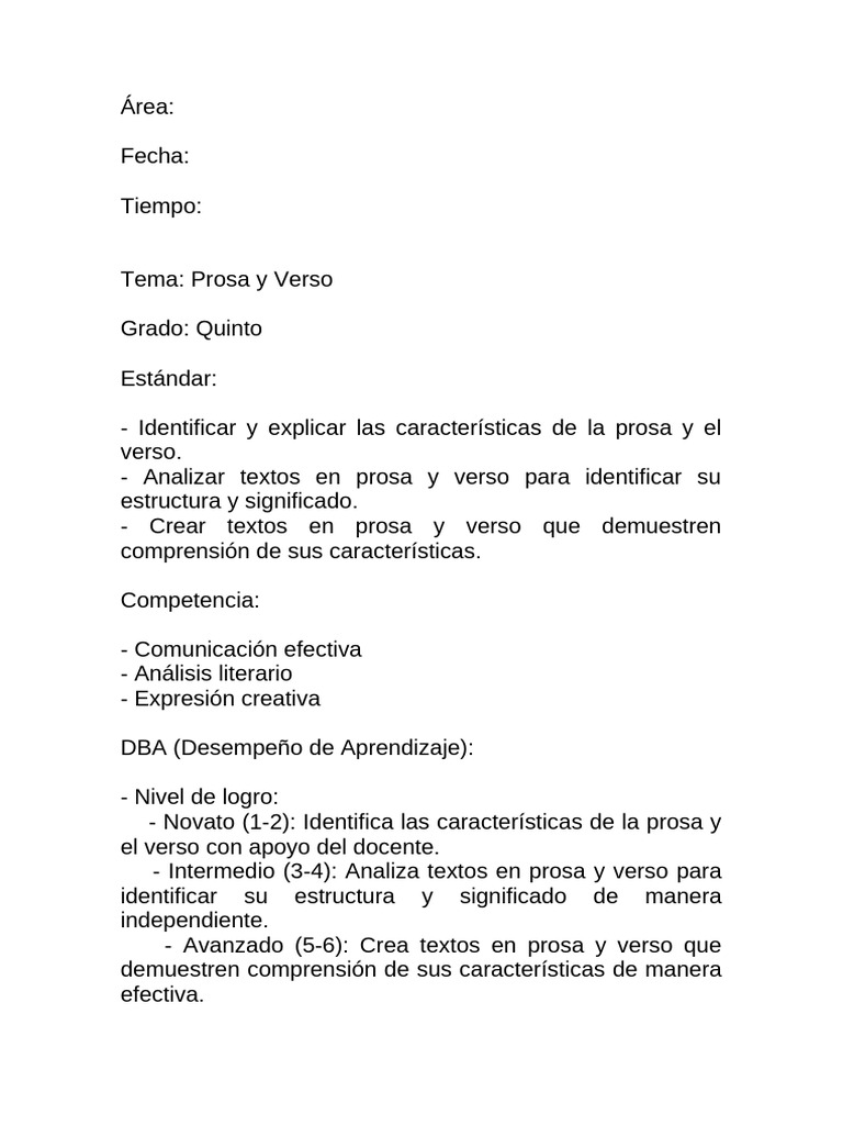 La Prosa y El Verso | PDF