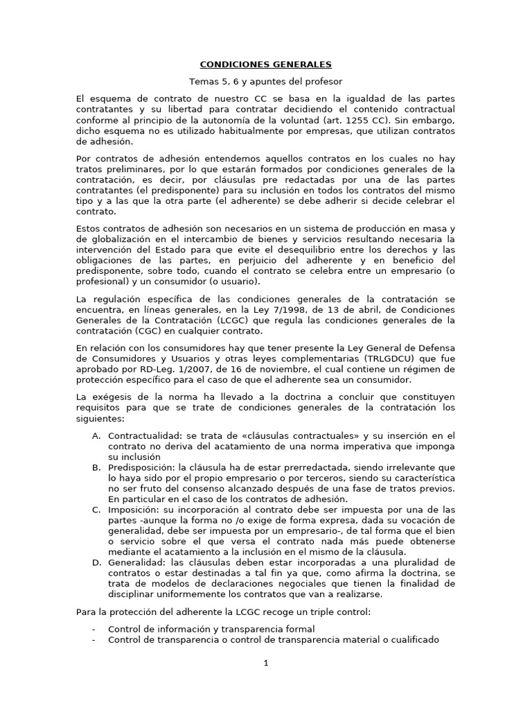 Condiciones Generales 5, 6 Apuntes | PDF