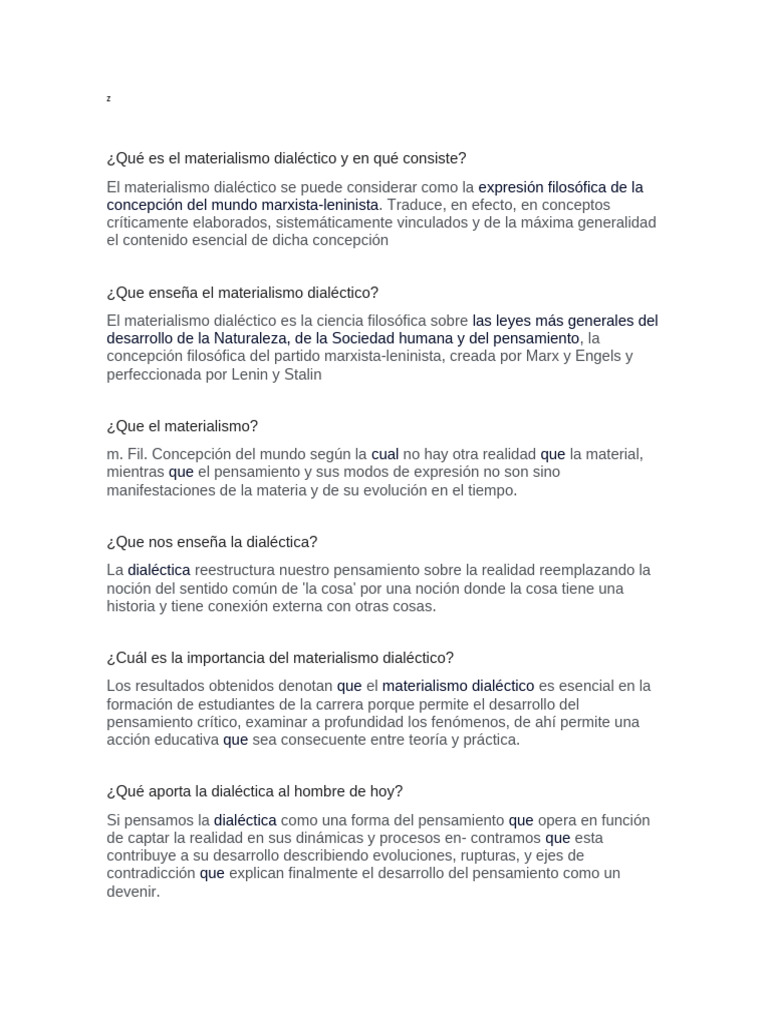 Materialismo Dialectico Pdf