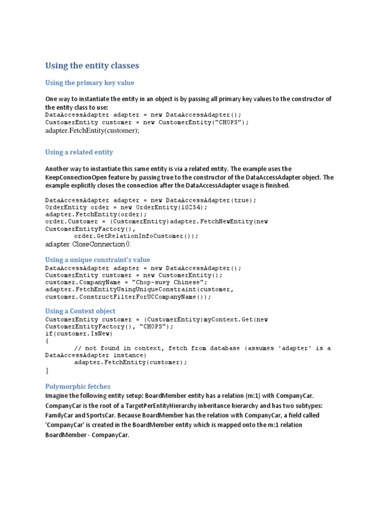 Entity Management for Developers | PDF | Object (Computer Science ...