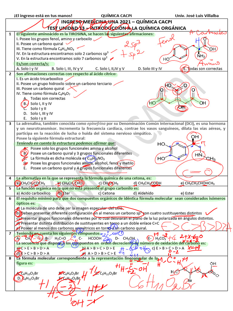 Matriz Test Orgánica Cacpi | PDF