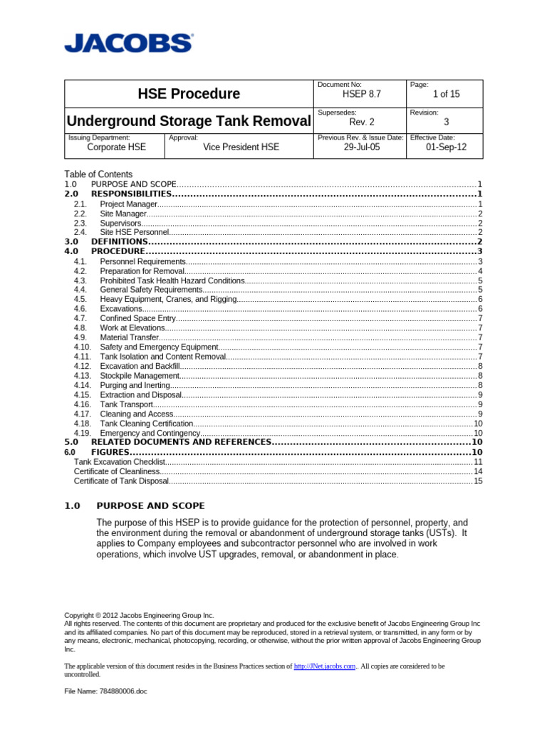 HSEP08-07 UnderGroundStorageTankRemovalRev3 | PDF
