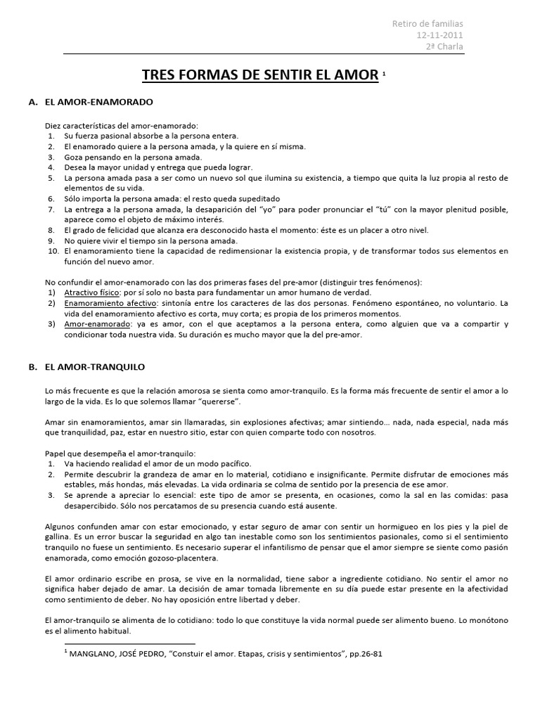 Tres Formas de Sentir El Amor | PDF