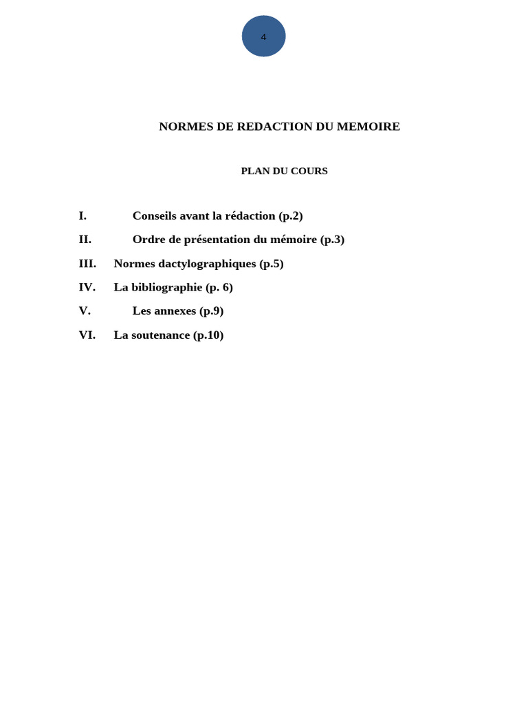 Normes De Redaction Du Memoire Pdf
