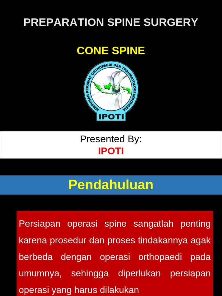 Preparation Spine Surgery | PDF