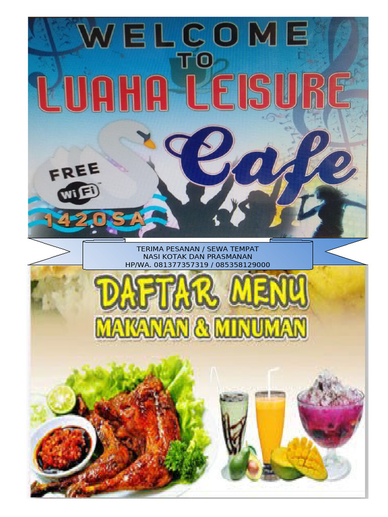 Menu Luaha Leisure Cafe | PDF