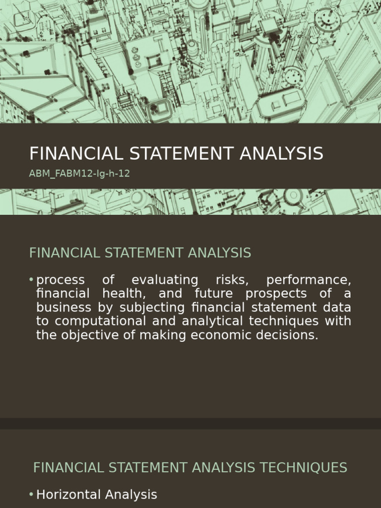 Week 6 Financial Statement Analysis | PDF