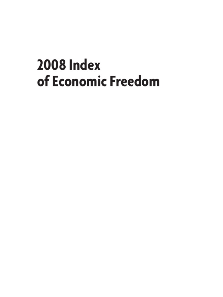 2008 Index of Economic Freedom (The Heritage Foundation) | PDF