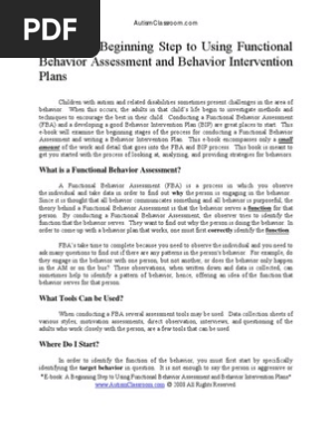 Autism Behavior Intervention Plans 