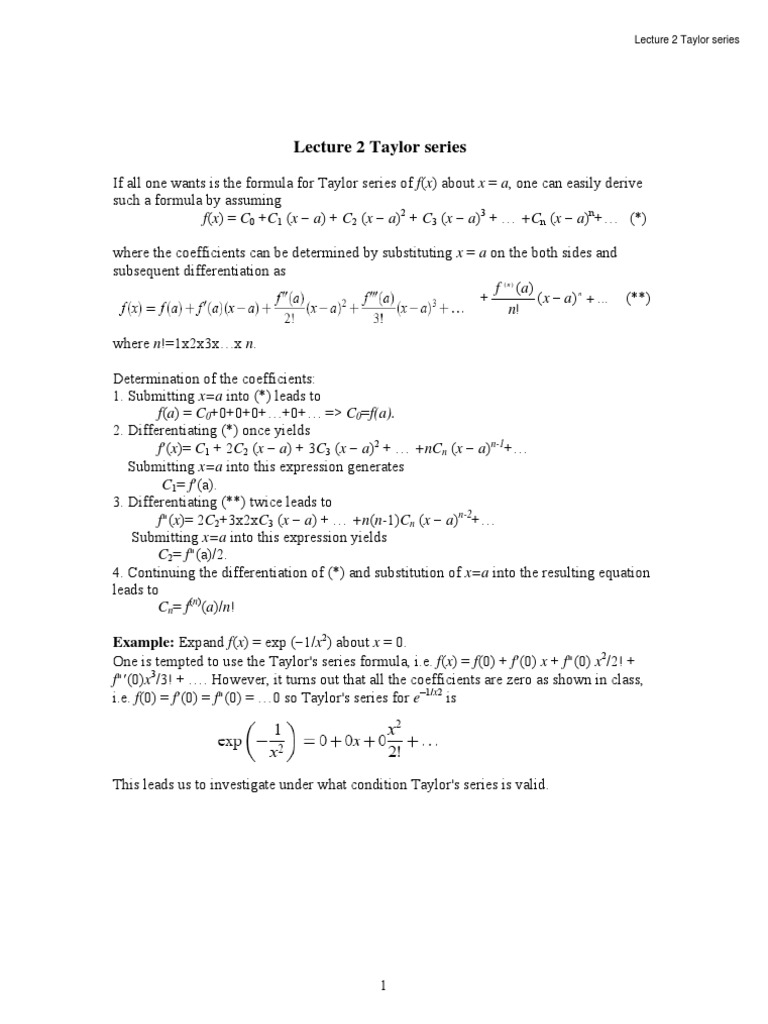Taylor Series Expansion Techniques | PDF | Teaching Methods & Materials