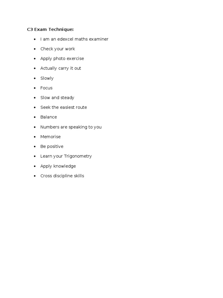 C3 Exam Technique | PDF | Career & Growth