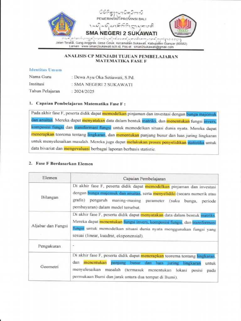 Analisis cp ke tp pdf