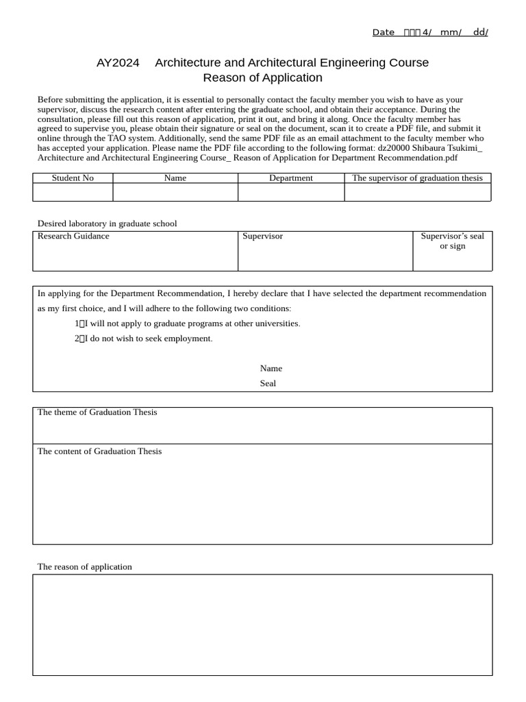 Architecture and Architectural - Department Recommendation - Reason of ...