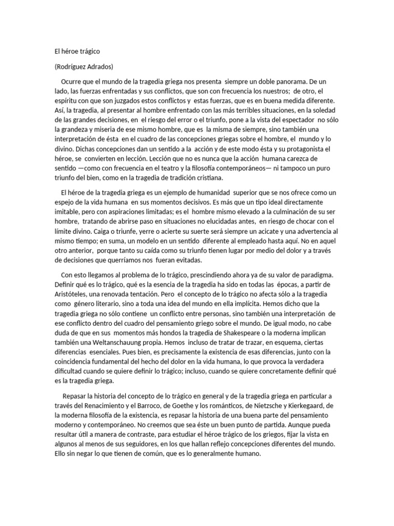 El Héroe Trágico | PDF