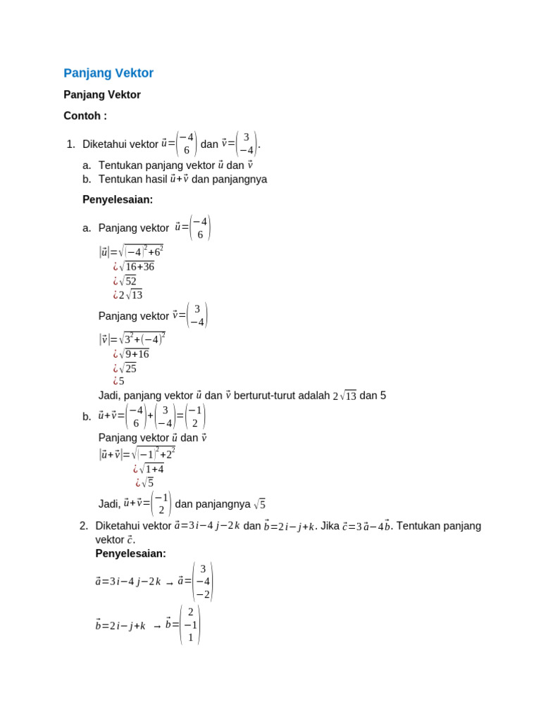 Modul Vektor | PDF