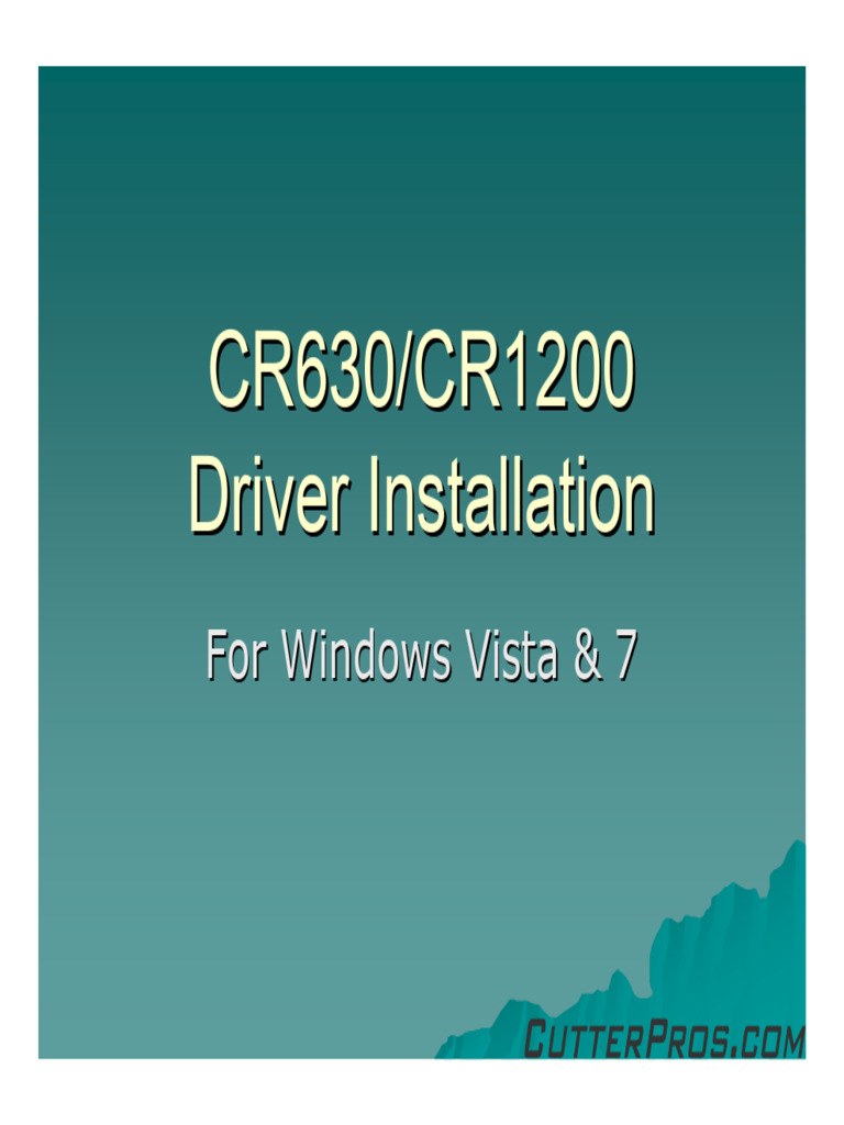 cr630 cr1200 Driver Installation | PDF | Installation (Computer ...