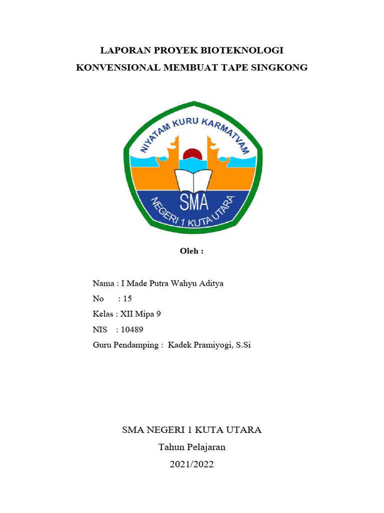 Ujian Praktek Biologi - XII Mipa 9 - 15 - I Made Putra Wahyu Aditya | PDF