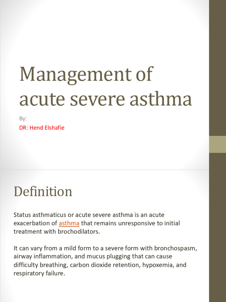Management of Acute Severe Asthma | PDF