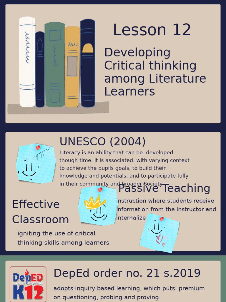 Developing Critical Thinking Among Literature Learners | PDF