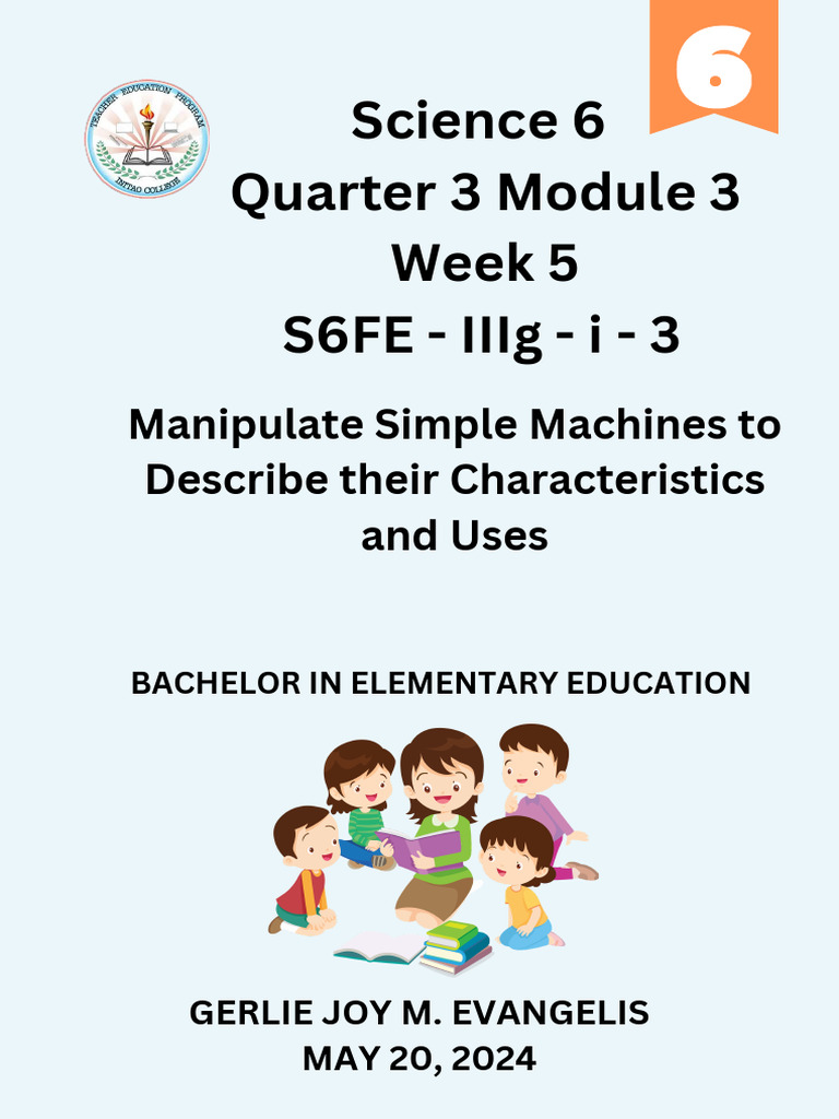 Manipulate Simple Machines to Describe their Characteristics and Uses PDF
