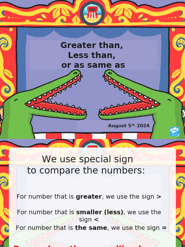Mat 1.4 - 5 Agus - Compare Numbers | PDF