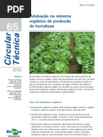 Adubo orgânico hortaliças