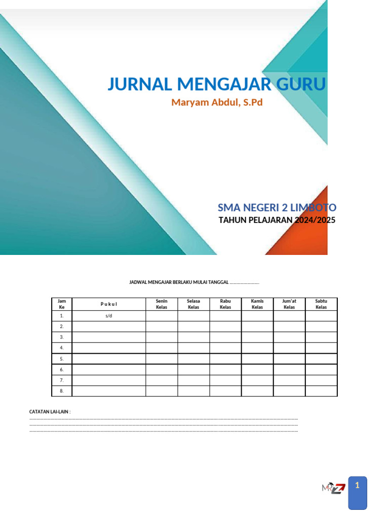 Jurnal Guru Mengajar Kelas XII 2024 | PDF