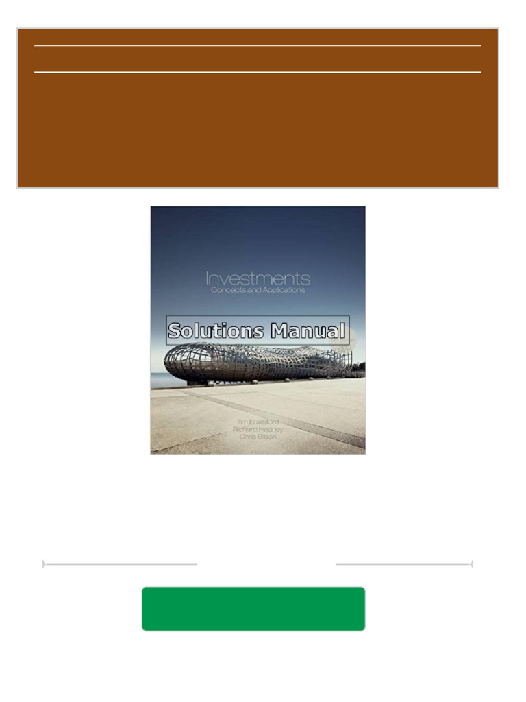 Investments Concepts and Applications 5th Edition Heaney Solutions