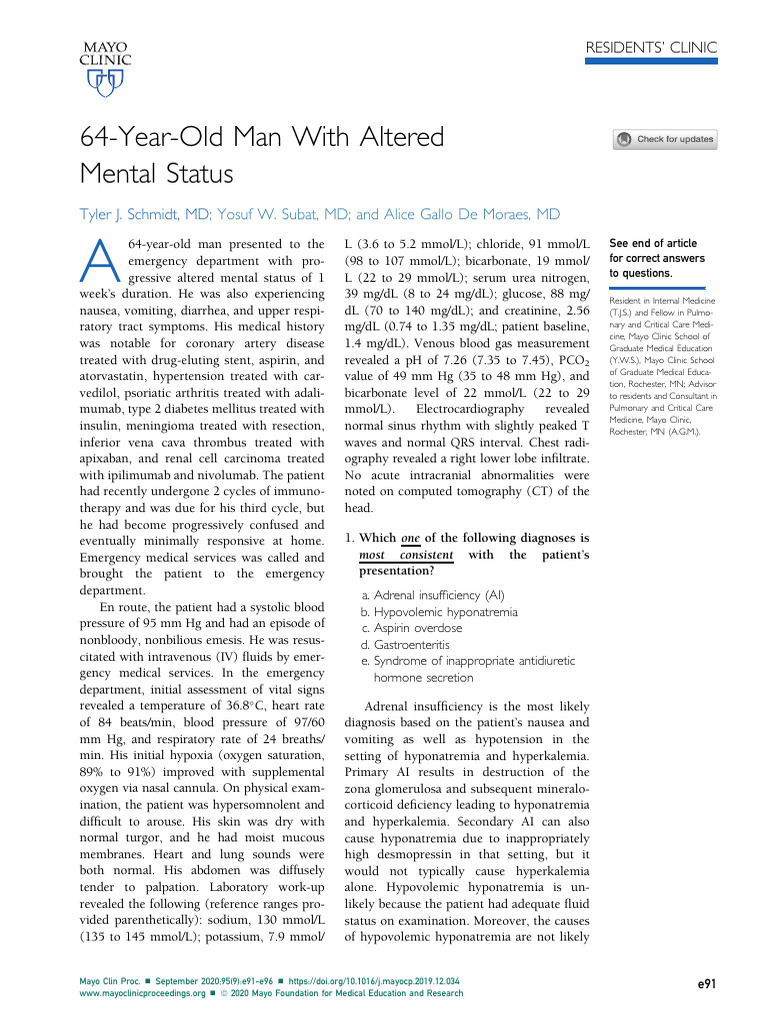 64-Year-Old Man With Altered Mental Status | PDF